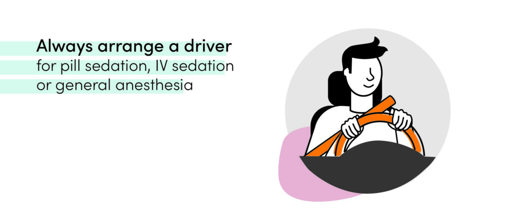 Dental patient arranging a driver after IV, oral sedation, or general anesthesia appointment