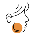 Illustration of facial injury indicating a possible broken jaw