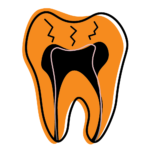 Illustration of severe tooth pain with visible nerve irritation