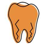 Illustration of severe toothache with sharp dental pain