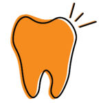 Illustration of a tooth with pain signals indicating intermittent tooth pain”