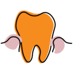 Swollen gums and gum pimple signs of a painful dental abscess illustration